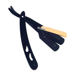 Maquinilla de afeitar de peluquero de alta calidad, maquinillas de afeitar plegables manuales de Color negro, maquinillas de afeitar cortadas de 5,5" - Product Image 1