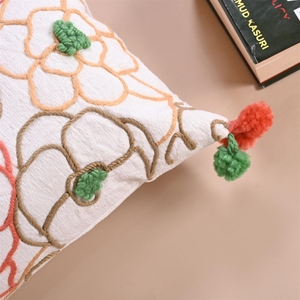 Fundas de cojín de algodón bellamente bordadas de lujo de 45x45 cm, almohadas decorativas sostenibles sin Azo, posicionadores, los mejores al por mayor - Product Image 3