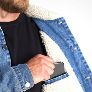 Veste en jean à col rabattu et manches longues pour homme en couleur unie Veste en jean pour homme en marque privée personnalisée en couleur unie - Product Image 4