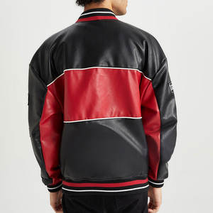 Veste en cuir pour hommes à emballage personnalisé imperméable de bonne qualité concevez votre propre industrie tendance veste en cuir de motard pour hommes - Product Image 4