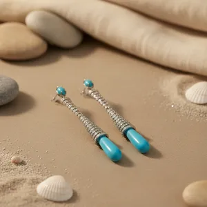Pendientes Elegantes de Plata con Turquesa para Mujer - Product Image 1