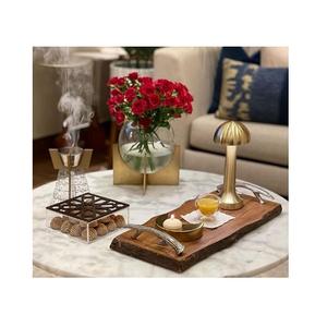 Plateau alimentaire en bois de qualité supérieure avec poignées en fer, design moderne, taille personnalisée, plateau de service pour thé et café - Product Image 3