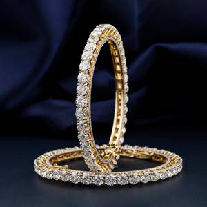 Luxueux 47 Tcw Round Cut Lab Bracelets en diamant pour l'éternité Bracelets en diamant pour la mariée Bracelets en diamant rond pour cadeau de mariage - Product Image 2
