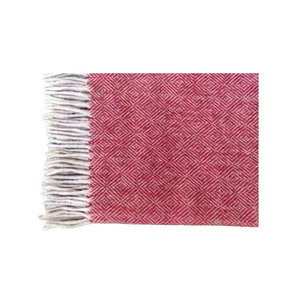 ผ้าห่มขนสัตว์ก้างปลาเพชรสีแดงดีไซน์คลาสสิกเบอร์รี่ - Product Image 4