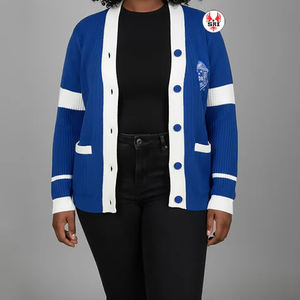 Zeta Phi Beta Soror Embroidered Women Acrylic Cardigan | ZPB Sorority Embroidery Ladies Custom Made Acrylic Woollen <b>Sweater</b> - Product Image 1