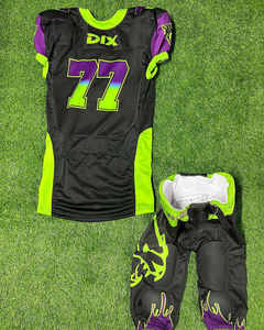 Uniformes de football américain de qualité supérieure, designs personnalisés, impression par transfert thermique, séchage rapide, respirant, manches courtes, utilisation estivale - Product Image 5