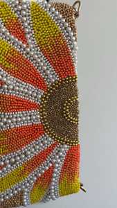 VLemon Unique Yellow Lemon Glass Beaded <b>Clutch</b> Purse with Customized Design for Summer Vacation <b>White</b> <b>Bag</b> and Assortments - Product Image 6