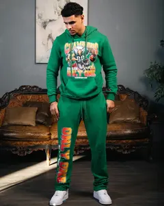 ชุดวอร์มมีซิปสำหรับผู้ชายเสื้อฮู้ดผ้าเปียกมีฮู้ดแนววินเทจพิมพ์ลาย DTG กราฟิก - Product Image 2