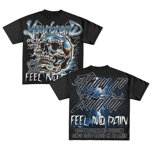 T-shirt de luxe en coton épais pour hommes, tenue décontractée élégante et confortable avec impression graphique personnalisée à la mode, coupe surdimensionnée - Product Image 3