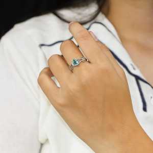 Dainty Moss Agate Ring Handmade 925 Sterling Silver Minimalist Ring Natural Moss Agate Ring For Women - Product Image 3