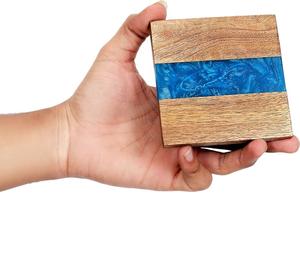 Posavasos de madera de resina respetuoso con el medio ambiente para bebidas de té de Hotel posavasos de vidrio hecho a mano fabricante posavasos para tazas de té mejor diseño - Product Image 1