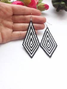 Pendientes bohemios con cuentas y diseño de turquesa, flecos en cascada, regalo de joyería único - Product Image 3