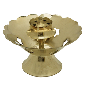 Soporte de varilla de incienso de latón macizo de lujo con acabados de oro real Quemador de incienso de fragancia natural para interiores a la venta - Product Image 5