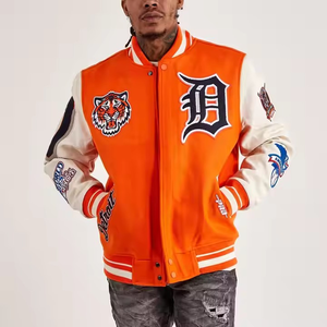   Chaqueta Bomber de Forro Polar con Letras, Chaqueta Universitaria para Hombre, Chaquetas con Logotipo Personalizado OEM, Chaquetas Bordadas - Product Image 5