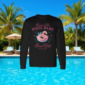 Summer Vibes Pool Babe T-shirt a maniche lunghe Sun Pool Repeat Social Club - Product Image 3