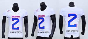 Vêtements de sport à manches courtes de football américain pour adultes imprimés par sublimation personnalisée 100% polyester OEM Maillots et pantalons d'équipe Ensemble uniforme - Product Image 4
