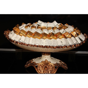 Bol à chocolat en métal argenté de qualité de luxe Bol de service à chocolat moderne Bonbons Desserts Plat de service pour occasions spéciales - Product Image 6