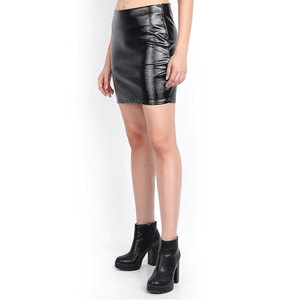 Alta calidad de las mujeres con estilo Sexy Casual ropa de invierno falda de cuero genuino transpirable no tejido cintura Natural - Product Image 2