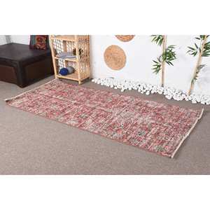 พรมขนแกะวินเทจสีแดงขนาด3.2x7.3ฟุตพื้นที่ขนาดใหญ่รูปสี่เหลี่ยมผืนผ้าโถงทางเดินหนา10มม. สำหรับด้านหลังยางข้างเตียง - Product Image 3