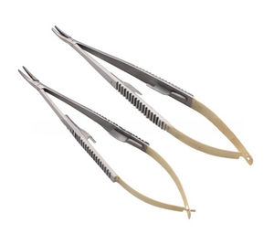 Portaagujas de Castroviejo recto/curvo con aguja de bloqueo que sostiene instrumentos de microcirugía dental de 14cm/16cm - Product Image 3