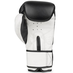 2024 gros oem gants de boxe en cuir PU Logo personnalisé et fermeture de sangle de couleur noir et blanc couleur équipement de boxe - Product Image 3