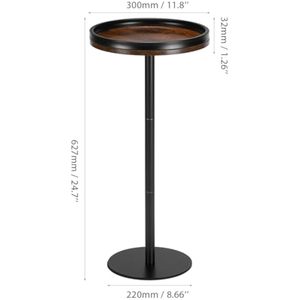 Customized Design Wooden and Metal <b>Round</b> Drink <b>Table</b> <b>Side</b> <b>Table</b> for Small Spaces for Living Room (Rustic Brown) - Product Image 2