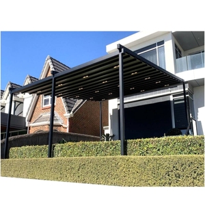 Couverture de terrasse extérieure personnalisée, systèmes de pergola à toit pliant rétractable avec matériau de voile en PVC et cadre en alliage d'aluminium - Product Image 1