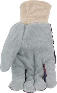 ถุงมือหนังแท้สีเทาแบบขายส่ง ลายทางสีน้ำเงิน ฝ่ามือสองชั้น สำหรับงานเชื่อมโลหะและอุตสาหกรรม สำหรับผู้ชาย - Product Image 4