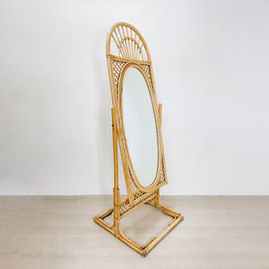 Cuerpo de diseño moderno espejo de ratán de longitud completa espejos naturales de pie para baño y dormitorio - Product Image 3