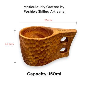 Taza Kuksa Rústica Hecha a Mano, de una Sola Pieza, Madera Maciza, Acabado Natural, Ecológica, Apta para Lavavajillas, para Café, Té, Camping - Product Image 2