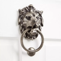 Anneau de heurtoir de porte en fonte antique Design finition noire vintage matériel durable et élégant pour la décoration d'entrée à la maison