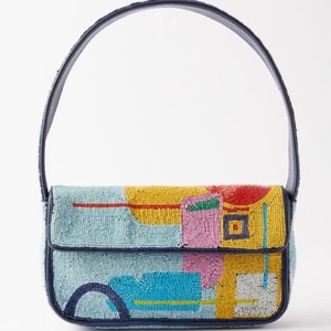 Blue <b>colour</b> Indian Fashion Style Handmade Beaded Designer Clutch <b>Bag</b> Bohemian Style Evening Shopping Party Shoulder <b>Bags</b> - Product Image 6