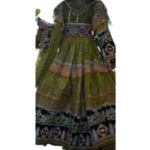 Wholesale Eco-Friendly Washable Luxury Quality Traditional Afghan Kuchi Satin Maxi <b>Dress</b> Women Top Seller Embroidered Contrast - Product Image 1