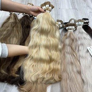 Extensions de cheveux humains ondulés naturels en kératine vietnamienne de qualité supérieure, prix de gros, prêtes à être expédiées de l'usine. - Product Image 5
