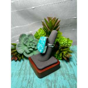 Navajo Handmade <b>Statement</b> <b>Ring</b> Kingman Turquoise & Sterling <b>Silver</b> Size 6.75 Everyday Wear Gemstone <b>Ring</b> - Product Image 3