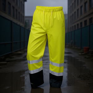 กางเกงกันฝนแบบสะท้อนแสง Dirk Size M สีเหลือง/ดำ อุปกรณ์เสริมสำหรับชุดกันฝน - Product Image 3
