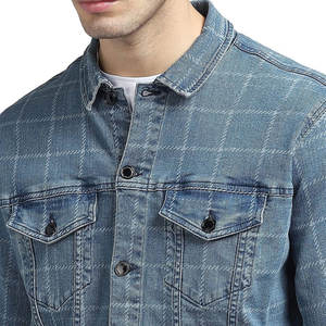 Chaquetas de tela de algodón de mezclilla personalizadas de fábrica Fabricante Pigmento Lavado Oem Custom Mens Jean Chaqueta de mezclilla para hombre - Product Image 5