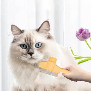 Peine Autolimpiante para Perros y Gatos, Dientes de Acero Inoxidable, Botón de Liberación Fácil, Eliminación Segura del Pelo de Mascotas, Aseo, Desenredado - Product Image 6