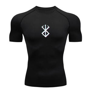 Chemises de compression imprimées pour hommes, manches courtes, rashguard, t-shirt de sport, entraînement en salle de sport, athlétique, séchage rapide, sous-vêtements, hauts - Product Image 3