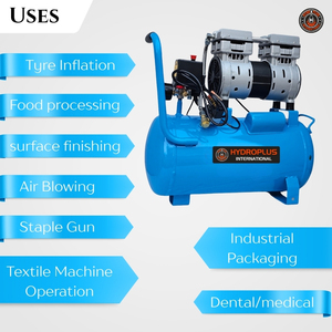 Compresseur sans huile industriel 30L 1HP Ultra silencieux Faible bruit Modèle durable pour garage Atelier Peinture au pistolet et opérations aériennes - Product Image 6