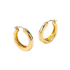 Boucles d'oreilles créoles Abbott Luxury Moon, design clou, en argent plaqué or rose 10K, serties de perles d'eau douce, pour usage quotidien - Product Image 1