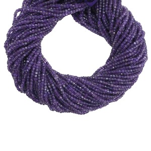 Perles de pierres précieuses en améthyste facettées de 2 à 2,5 mm, forme boîte, pour la fabrication de bijoux - Product Image 1
