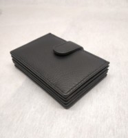 Mini Akkordeon Business Multiple Credit Debitkarte Lizenz ID Inhaber Button Hasp Close Custom Men Leder Geldbörse RFID Travel Bus
