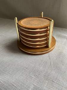 Traditional Rosewood <b>Coaster</b> <b>Set</b> With Brass Inlay Design Crafted For Timeless Home Dining Table Appeal From India - Product Image 5