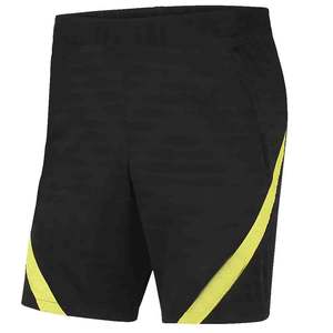 Shorts de football personnalisés noirs avec bande latérale jaune, respirants, à séchage rapide, pour l'entraînement athlétique, uniforme d'équipe de football - Product Image 1