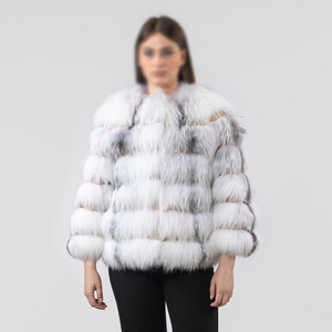 Veste matelassée noire de haute qualité en fourrure de renard respirante 100 % polyester, col rabattu, style hip-hop, en tissu enduit tissé - Product Image 6