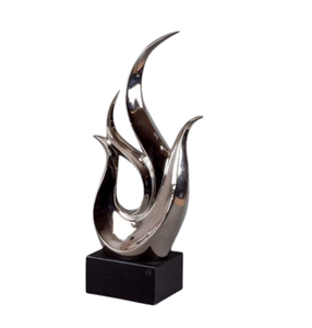 Sculpture d'art en métal argenté pour la décoration intérieure, articles décoratifs de table en aluminium, best-seller style campagnard - Product Image 2