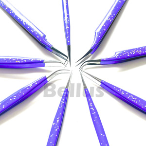Pince à épiler d'extension de cils en acier inoxydable, pointes courbes et droites, outils premium pour artistes - Product Image 6