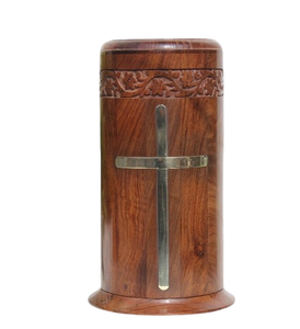 Cremation Wooden Urn <b>for</b> Adult <b>Ashes</b> Human <b>Ash</b> Urn <b>Box</b> Personalized Wooden Urn Burial Urn <b>for</b> Funeral With Cross in Front - Product Image 5