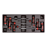 Organisateur de clés hexagonales à poignée en T BMC en plastique moulé par soufflage M1, noir, insert de tiroir 1/3 pour armoire TB01M107, rangement d'atelier